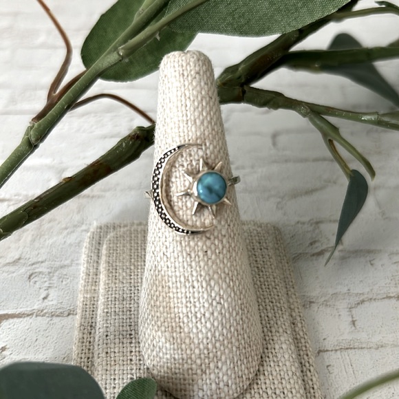Sterling Silver Turquoise Sun and Moon Ring NWOT - Picture 5 of 16